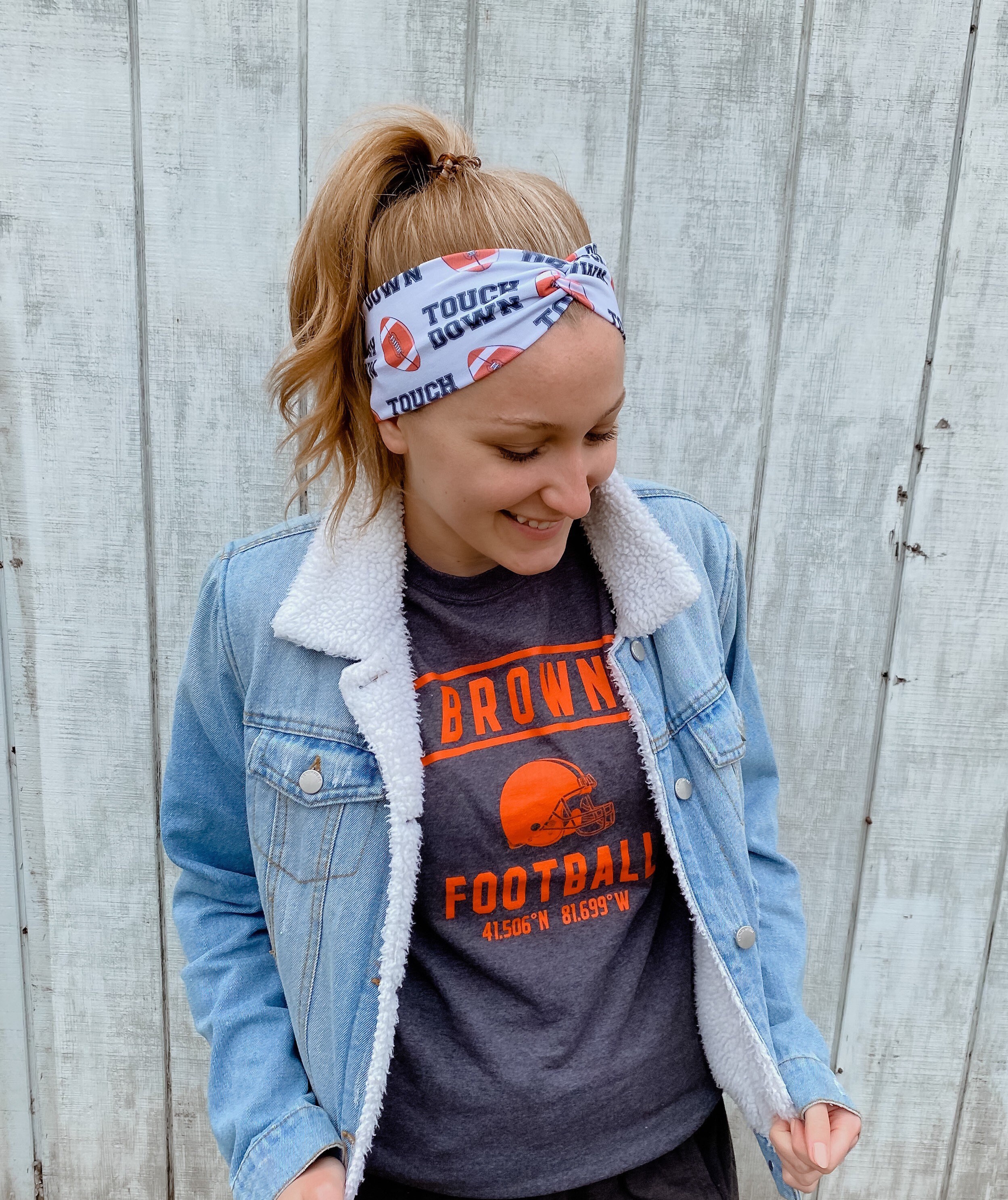 TOUCHDOWN Womens Headband Football Headband Sports Etsy