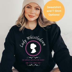 T-shirt Lady Whistledown, Felpa carissima lettrice gentile, Queen Charlotte, Maglietta da fan di Society Papers, Un regalo di Bridgerton Story, Regalo Netflix