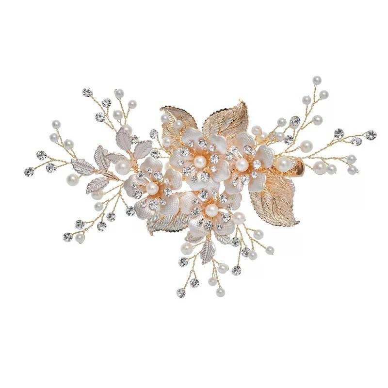 Pale Gold Flower Bridal CombHeadpiece Weddingparty | Etsy