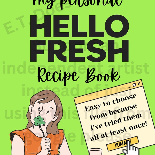 Digital File Personal Recipe Book Meal Planning Binder Hello Fresh Recipes - Recipe Storage Solutions for Hello Fresh Cute Aesthetic Cover