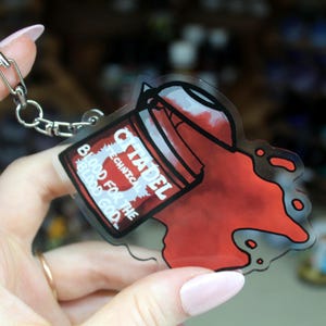 Spilled Paint Pot Keychain: Acrylic Miniature Painter Charm