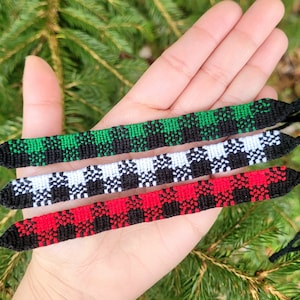 Buffalo Plaid Christmas Friendship Bracelets