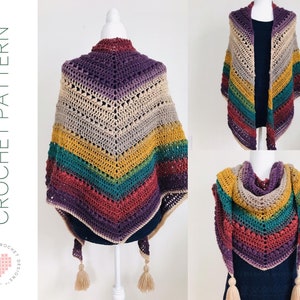 Wrapping Hugs Shawl Crochet Pattern, Triangular Shawl Crochet Pattern, Crochet Wrap Pattern