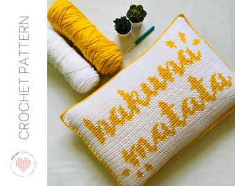 Hakuna Matata Pillow Cover Crochet Pattern, Crochet Pillow Cover, Tapestry Crochet, Home Decor