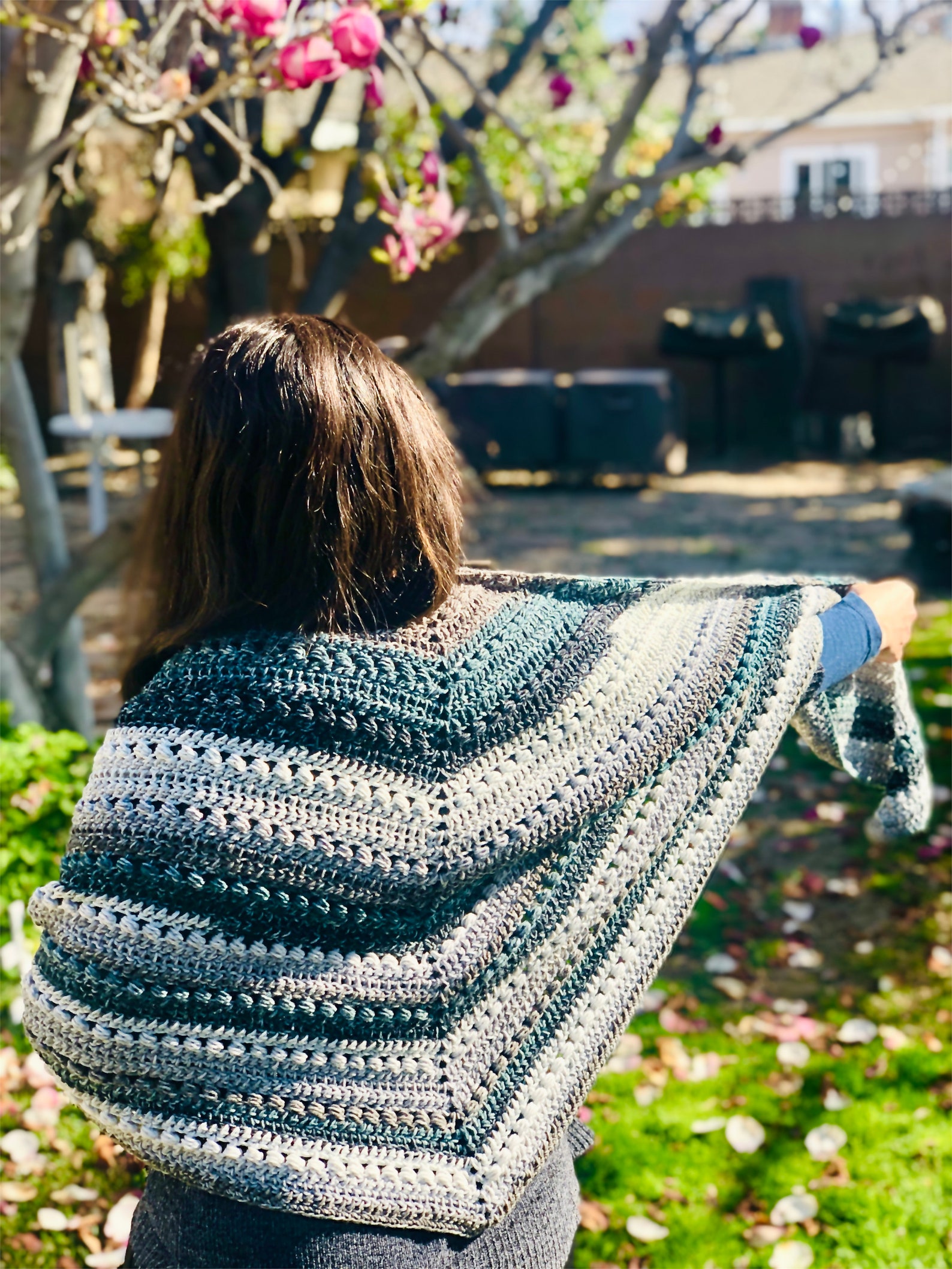 Wrapping Hugs Shawl Crochet Pattern, Triangular Shawl Crochet Pattern