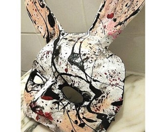 Paper Mache Bunny Man Mask: Scary Cosplay Costume