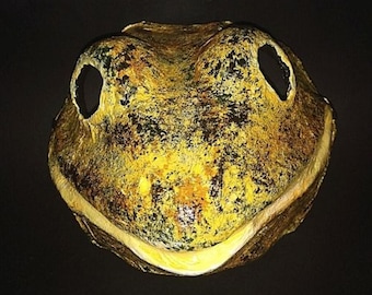 Handmade Paper Mache Frog Mask: Fleischmann's Glass Frog Costume