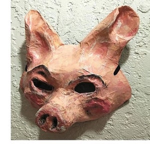 Farm Animal Pig mask, Mardi Gra Mask, Party Mask, pig costume Theater mask Pig Masquerade mask, Cosplay. Animal pig mask