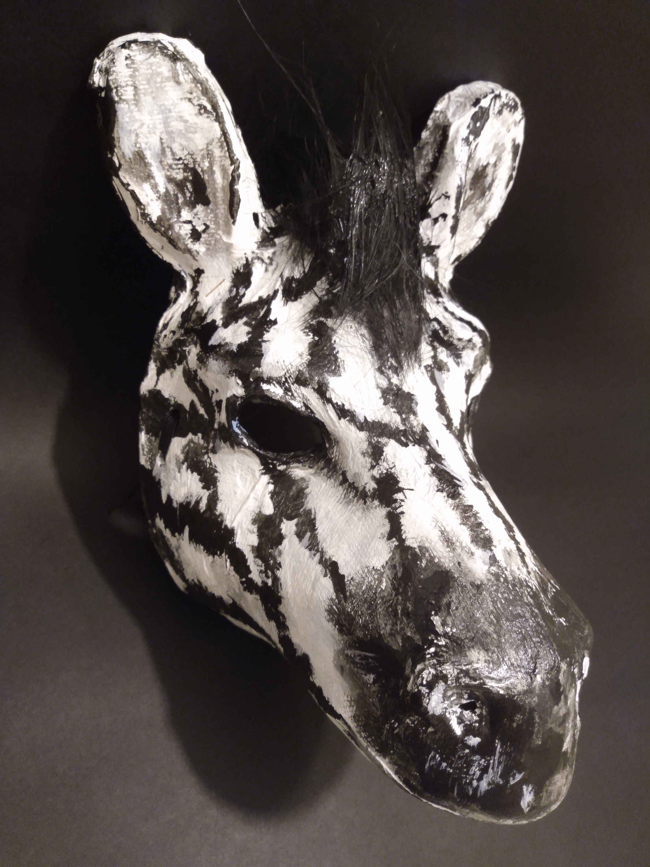 Original Paper Mache Zebra Mask Zebra Mask Animal Mask Etsy