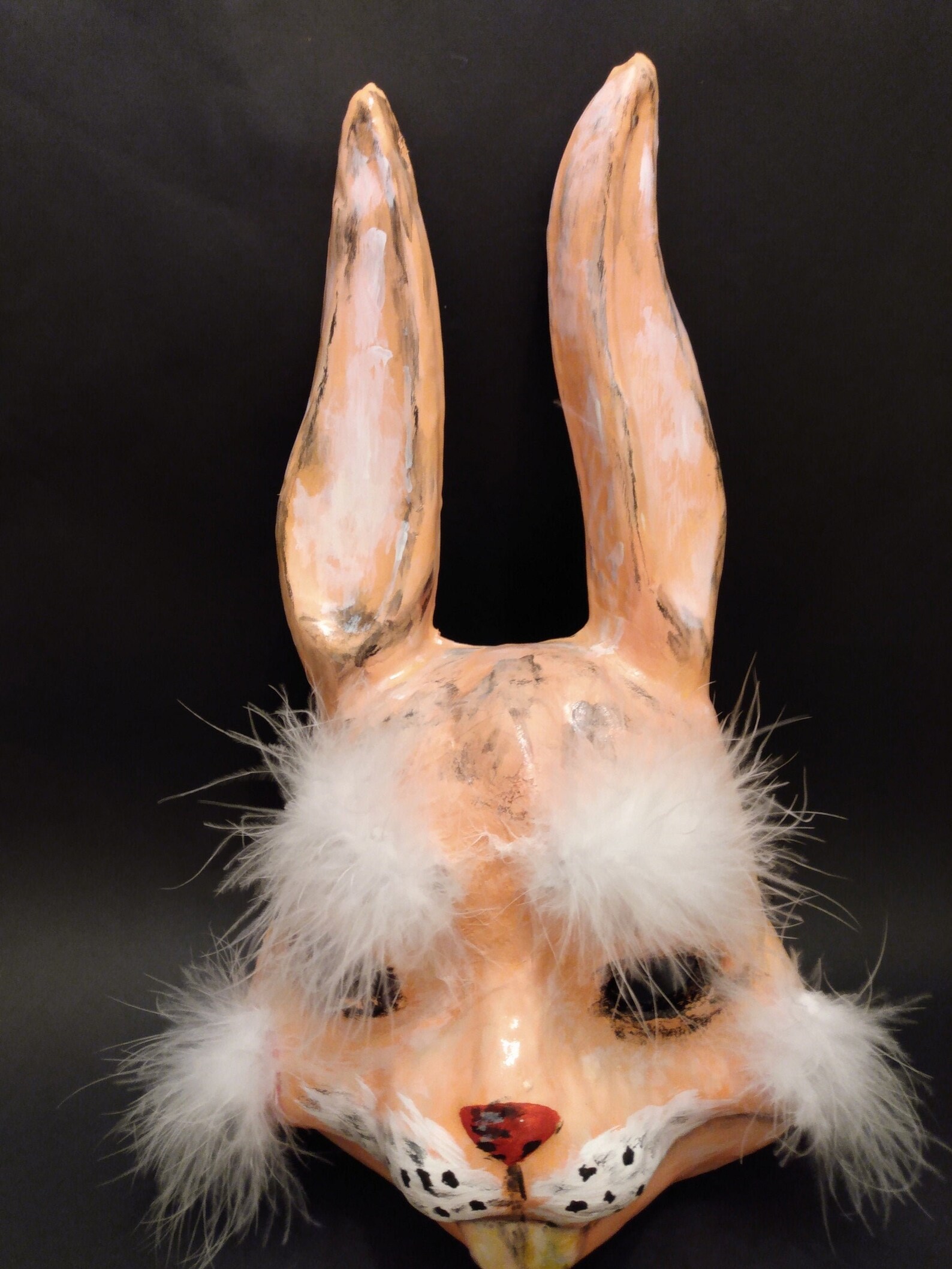 Large Pink Rabbit Mask. Paper Mache Rabbit Costume Mask. Great Etsy