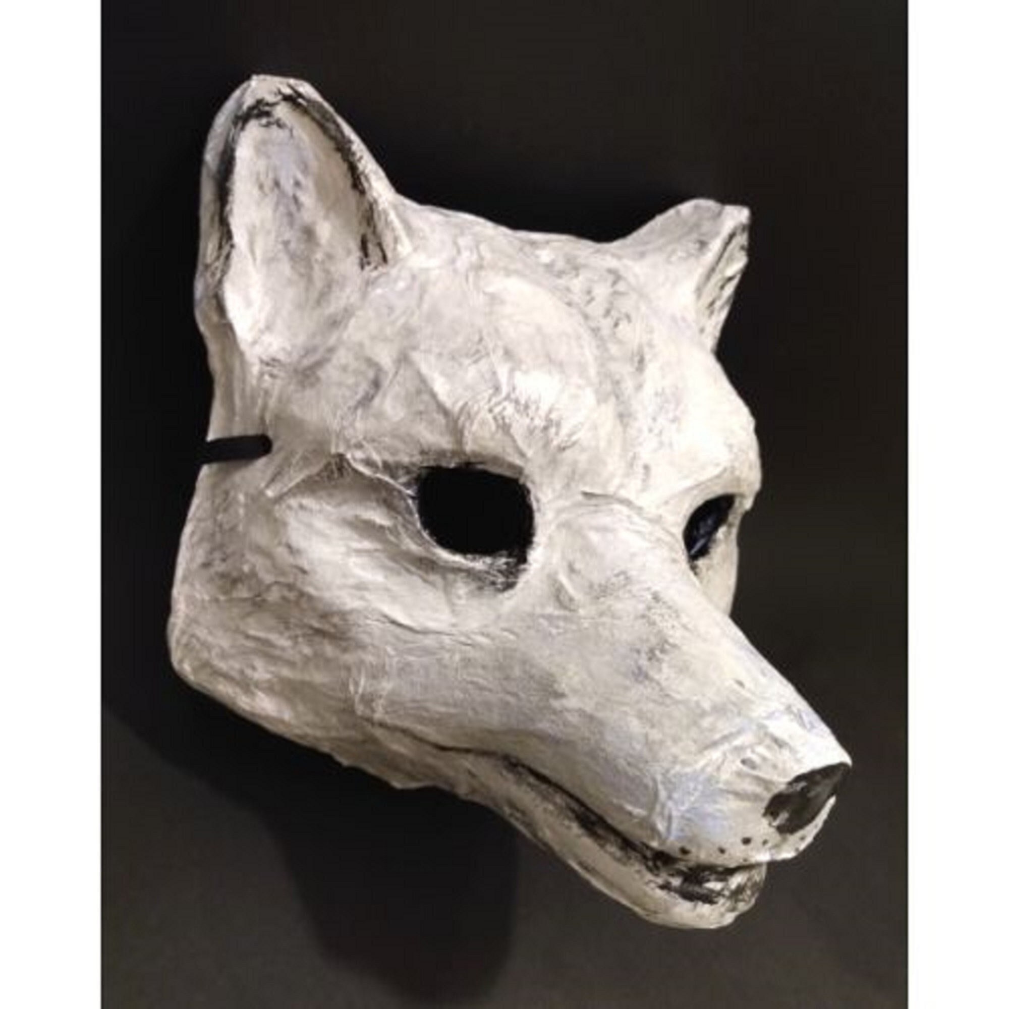 Original Paper Mache Arctic Fox Mask White Fox Mask Snow Fox | Etsy