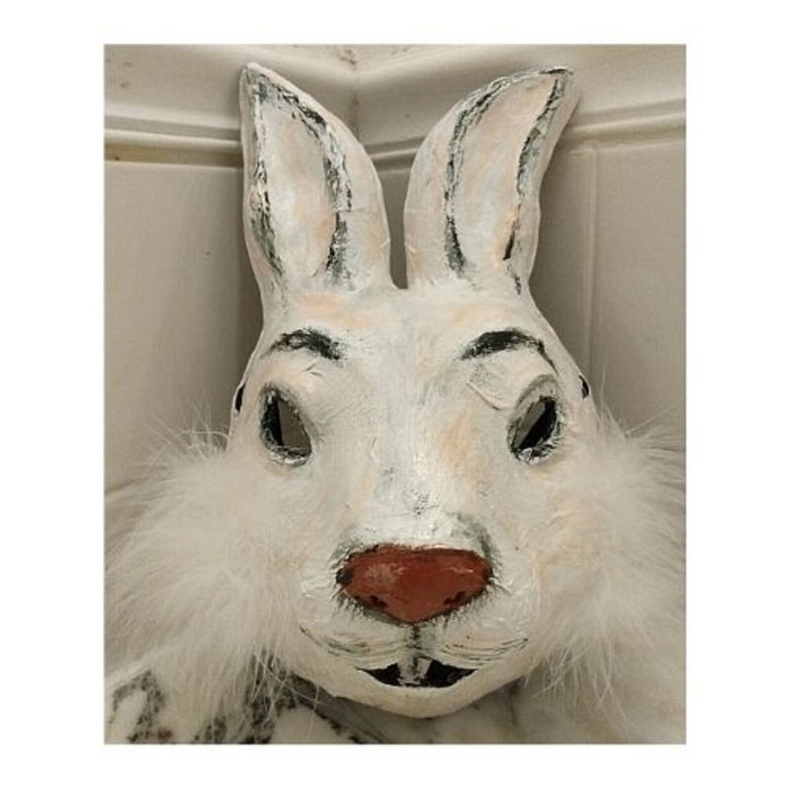 Paper mache rabbit mask Animal bunny mask rabbit costume Etsy