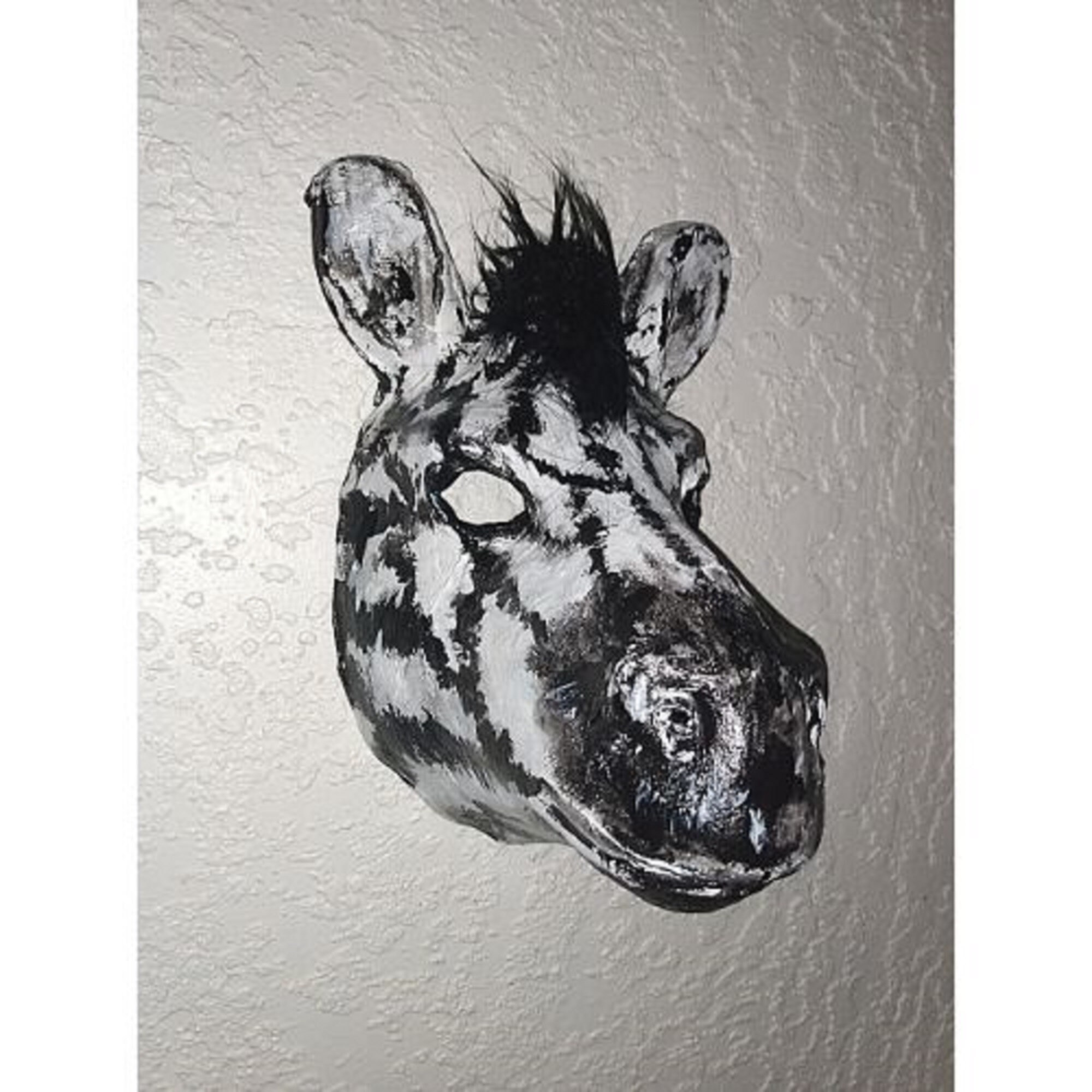 Original Paper Mache Zebra Mask Zebra Mask Animal Mask Etsy
