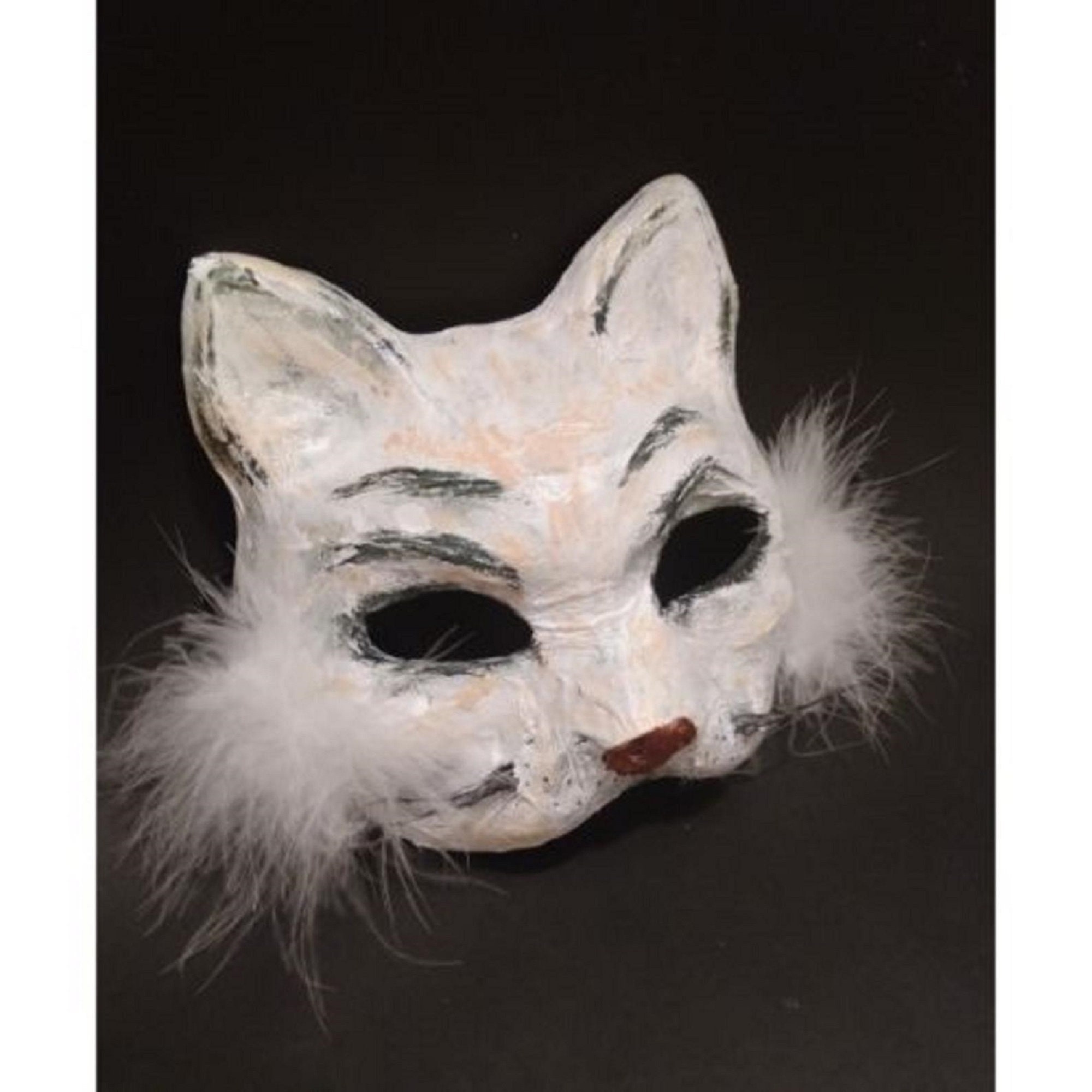 Cat Mask Animal Paper Mache Mask Scary Theatre Mask