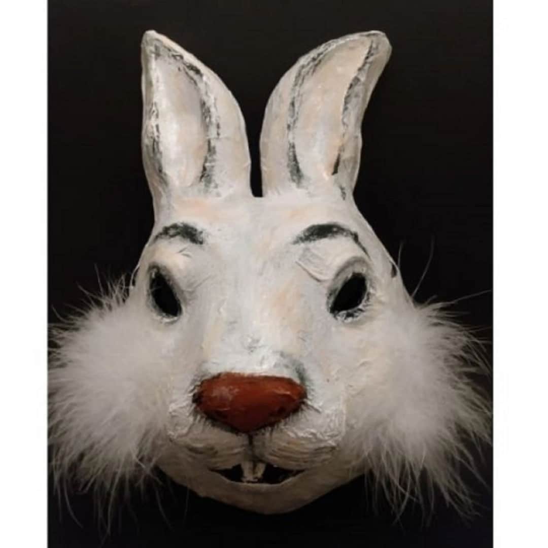 Cute Paper Mache Rabbit Mask Animal Bunny Mask Rabbit Etsy