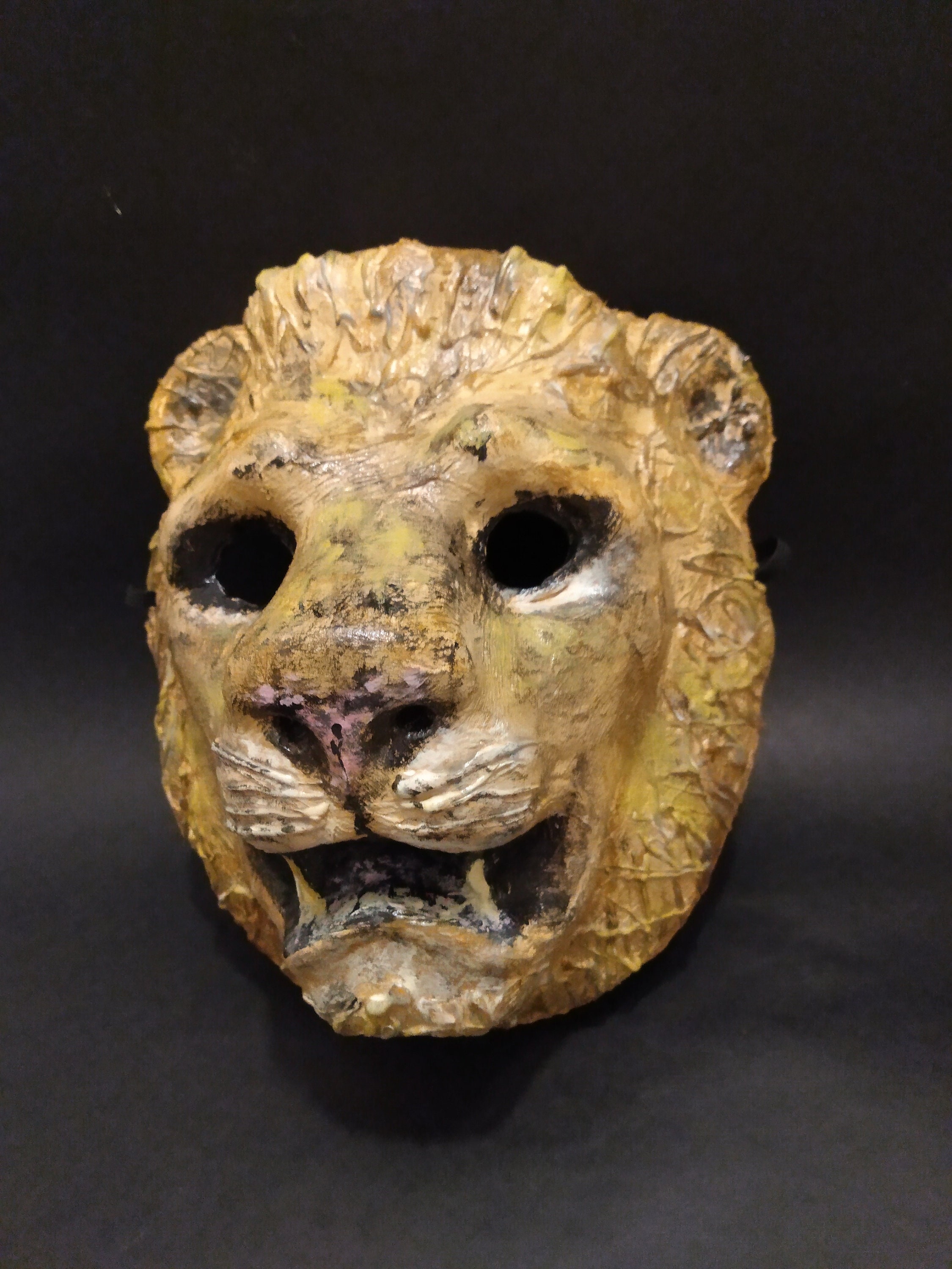 Original Paper mache Lion mask, Lion costume, Animal costume, Masquerade mask,Theater Lion mask. Lion for Film/TV/Photo Shoot, or Halloween