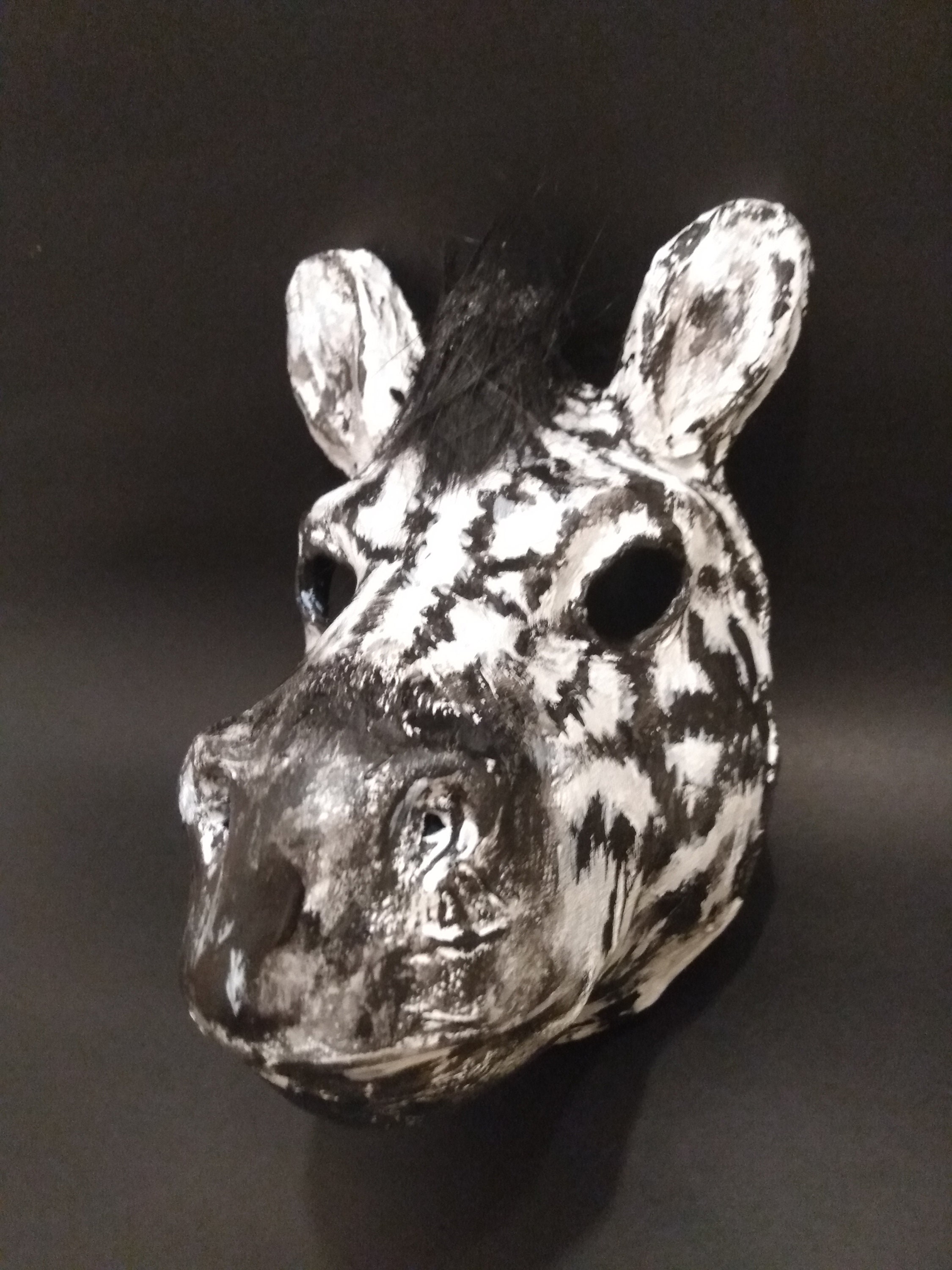 Original Paper Mache Zebra Mask Zebra Mask Animal Mask Etsy