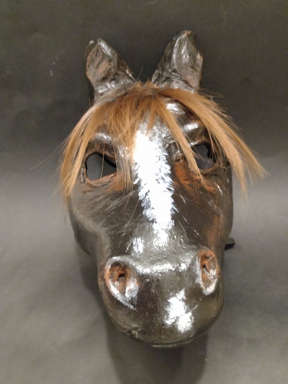 Original Paper Mache Horse Mask Paper Mache Horse Animal Etsy