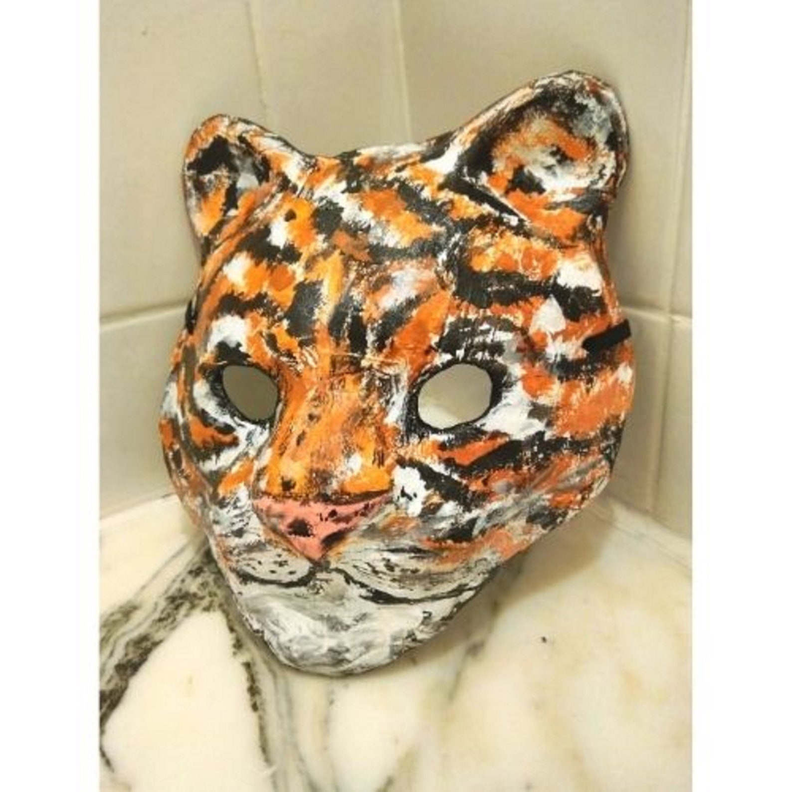 Paper mache Tiger mask Tiger mask Tiger costumeTiger Etsy