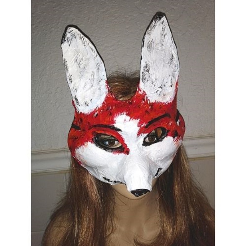 Original Paper Mache Fox Mask Fox Mask Fox Costume Etsy Hong Kong