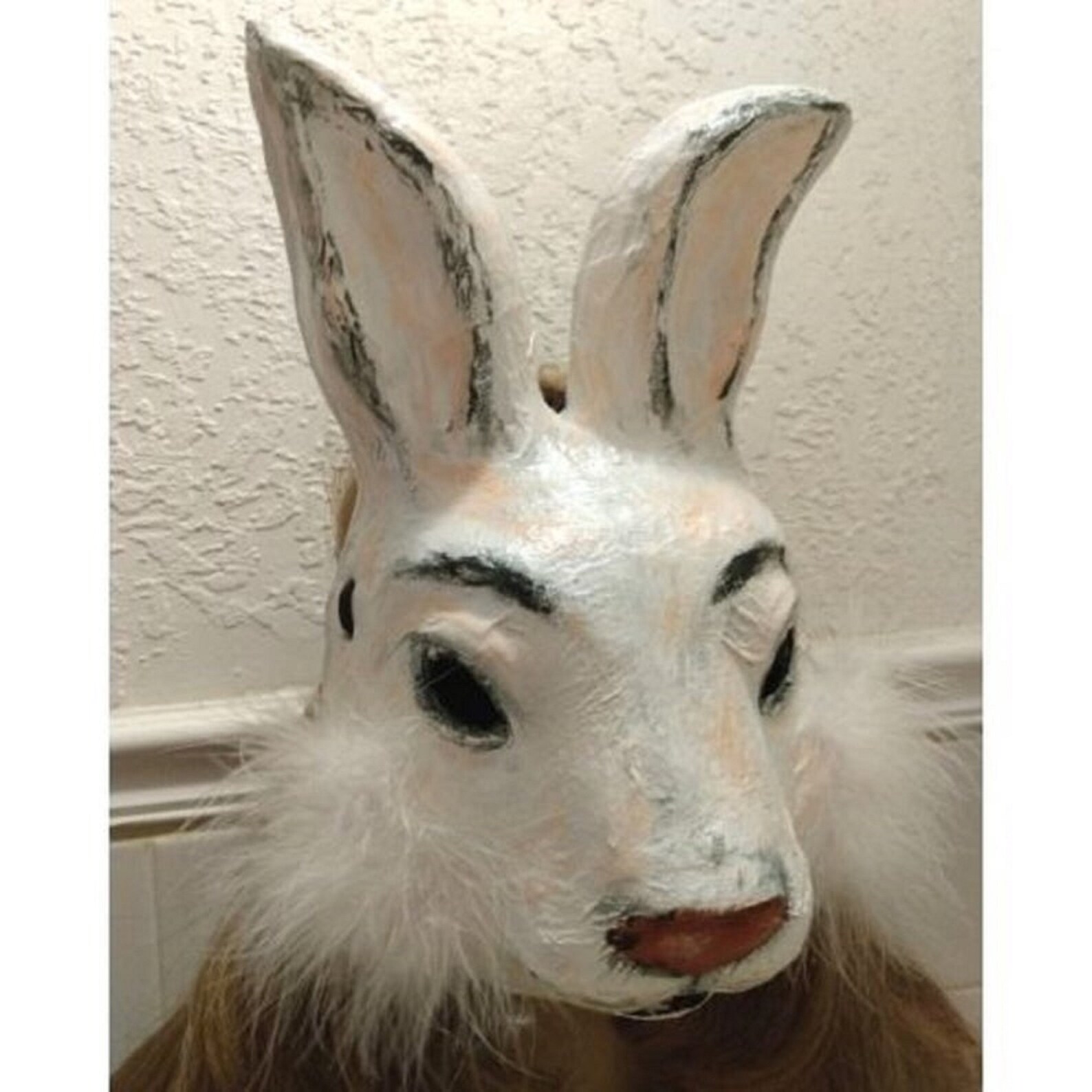Paper mache rabbit mask Animal bunny mask rabbit costume Etsy