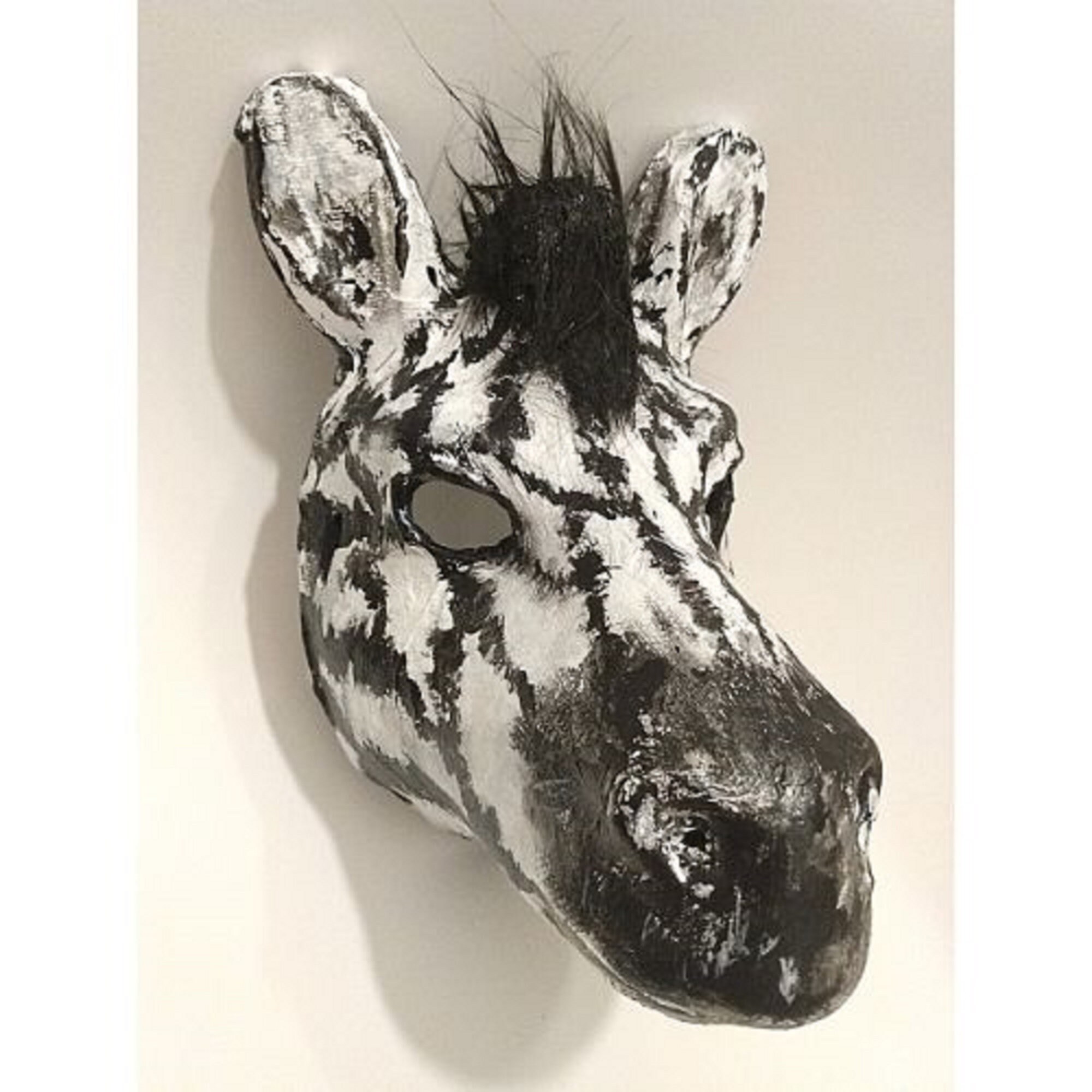 Original Paper Mache Zebra Mask Zebra Mask Animal Mask Etsy