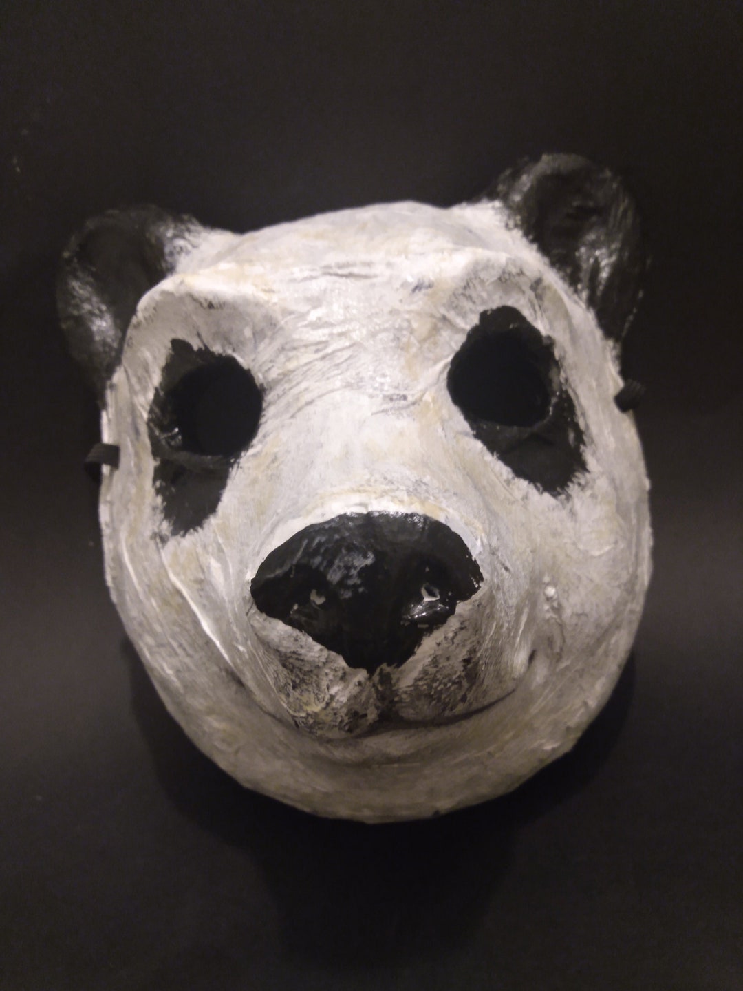Original One of a Kind Paper Mache Panda Bear Mask, Bear Costume Animal
