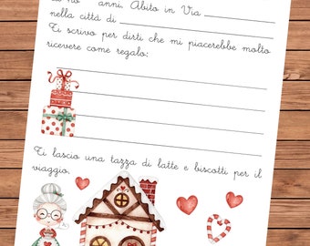 Lettera di Santa Lucia, lista dei desideri stampabile (download digitale)