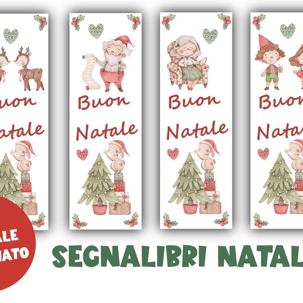 SEGNALIBRI di NATALE idea REGALO, file digitale, babbo natale, bookmaker di natale, libro regalo, natale 2023, pallina di natale