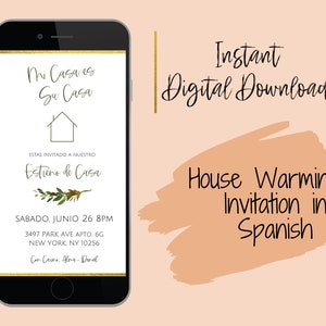 Spaanse huisopwarming | House Warming uitnodiging direct downloaden | House Warming uitnodiging digitaal