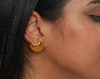 Crescent Moon Earrings - African Art Inspired