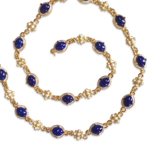 Classical Elizabethan Necklace - Lapis and Enamel