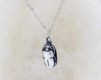 Egyptian Scarab Necklace - Silver Finish - Ancient Egypt - Layering Statement Charm