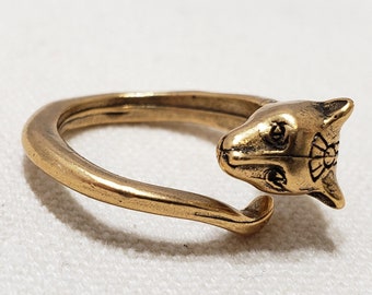 Egyptian Cat Ring - Adjustable - Egyptian Goddess Bastet Cat