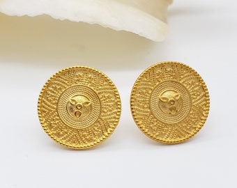 Etruscan Revival Clip-On Earrings