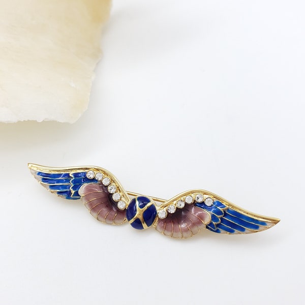 Egyptian Winged Scarab Brooch Pin - Fabergé Inspired