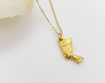 Egyptian Queen Nefertiti Charm Necklace - Gold Plated - Ancient Egypt