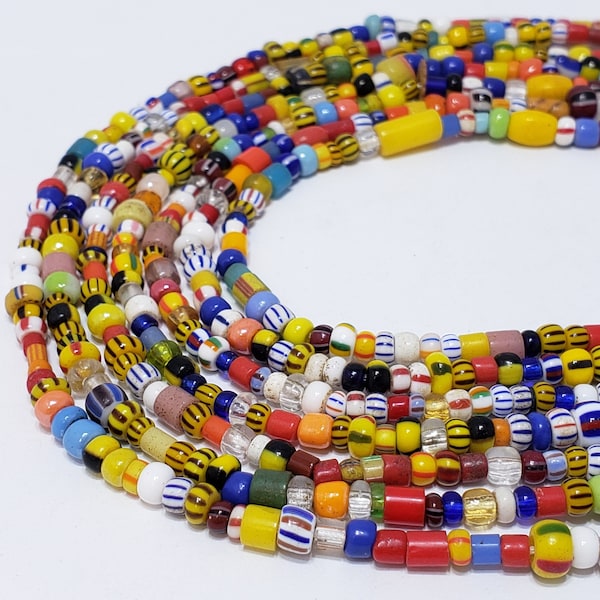 Christmas Beads - African Trade Beads - Multi-Color Beading - 300 Beads/Strand