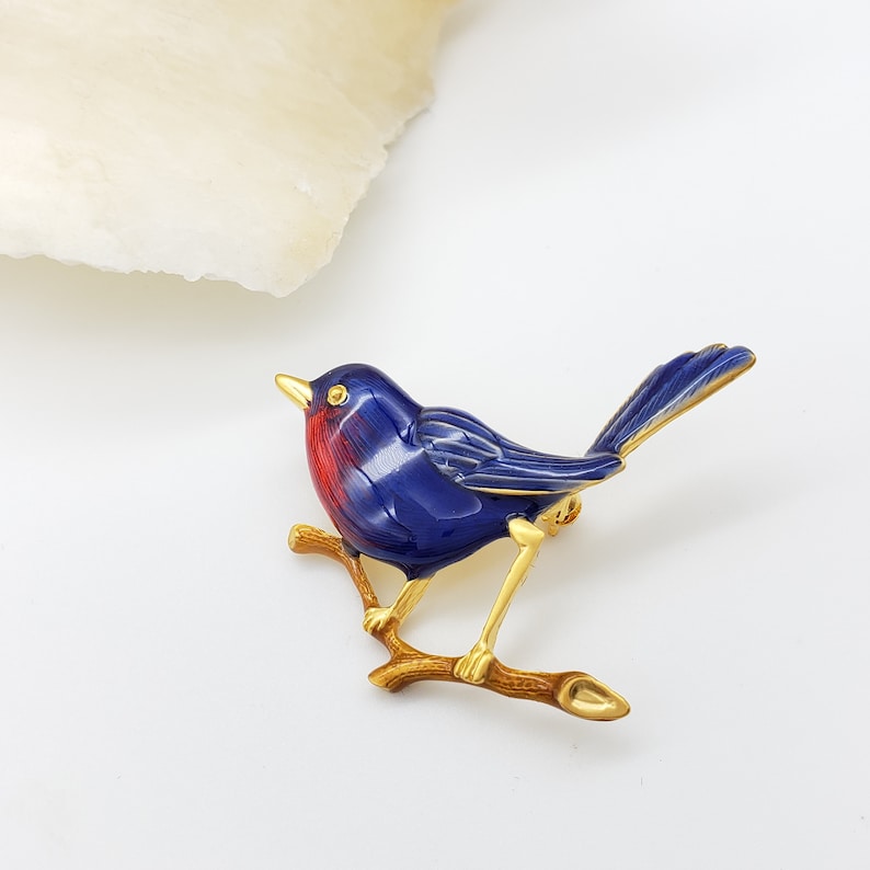 Bluebird Brooch - Bird Lapel Pin