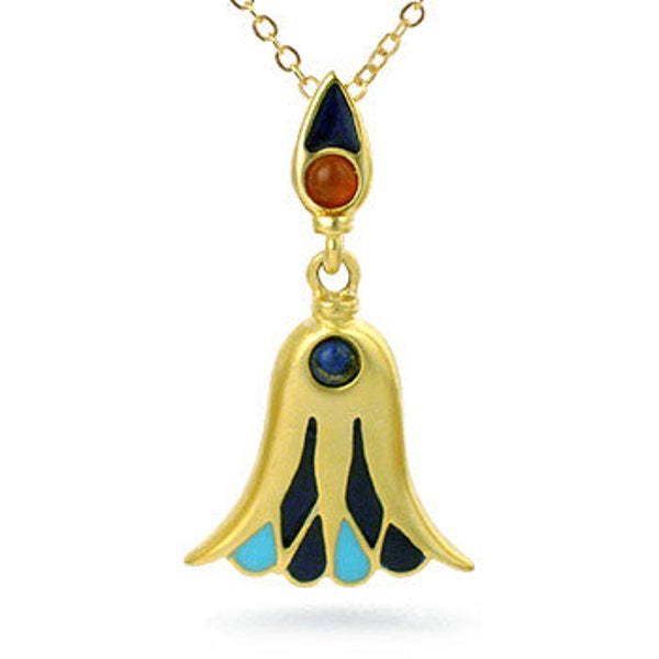 Egyptian Lotus Pendant Necklace