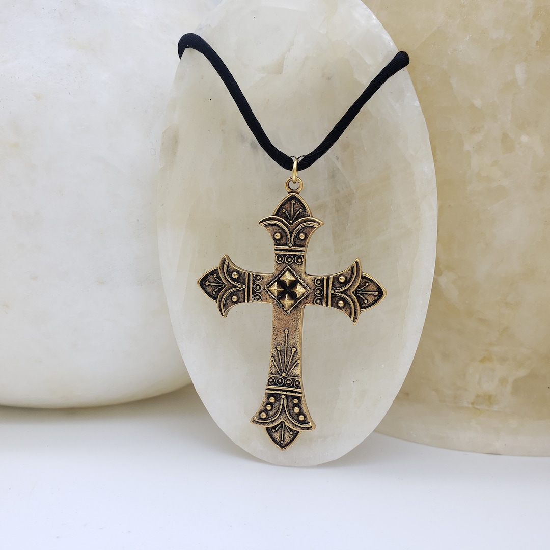 Crusader Cross Pendant Necklace Etsy