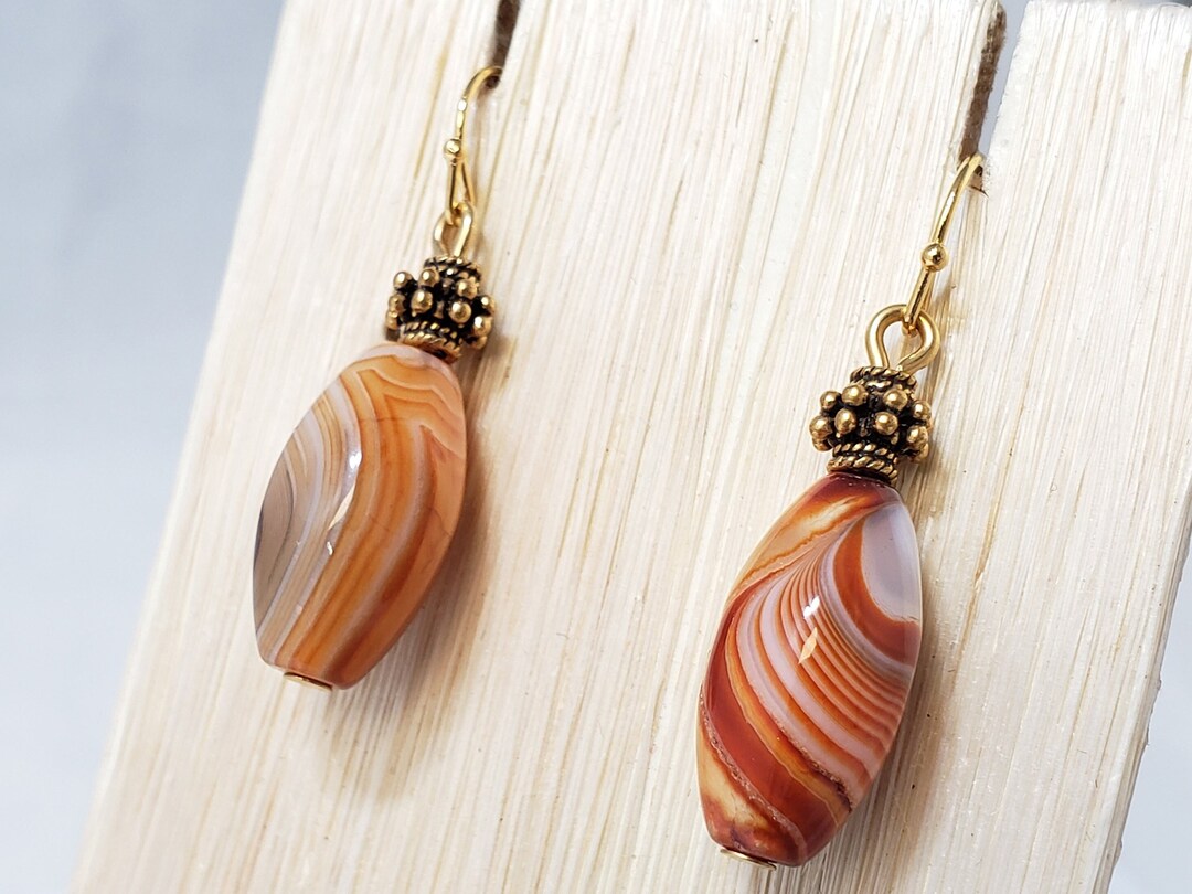 Banded Agate Earrings Made in the USA Etsy