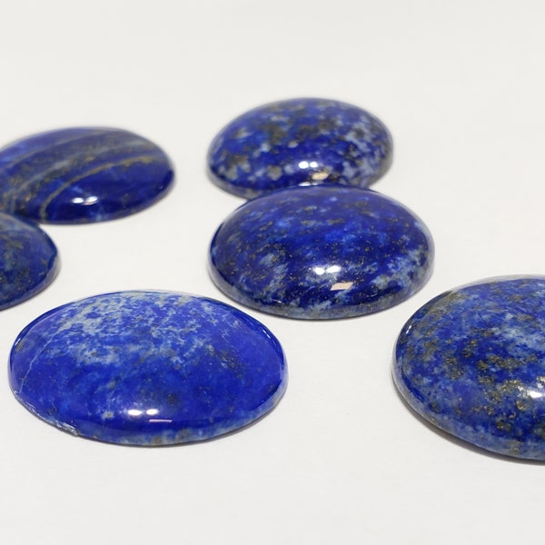 26mm Lapis Lazuli Gemstone Circle Cabochon - 2 pcs