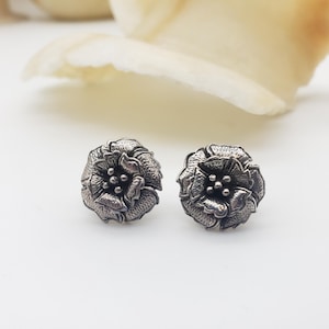 Flower Stud Earrings - Sterling Silver