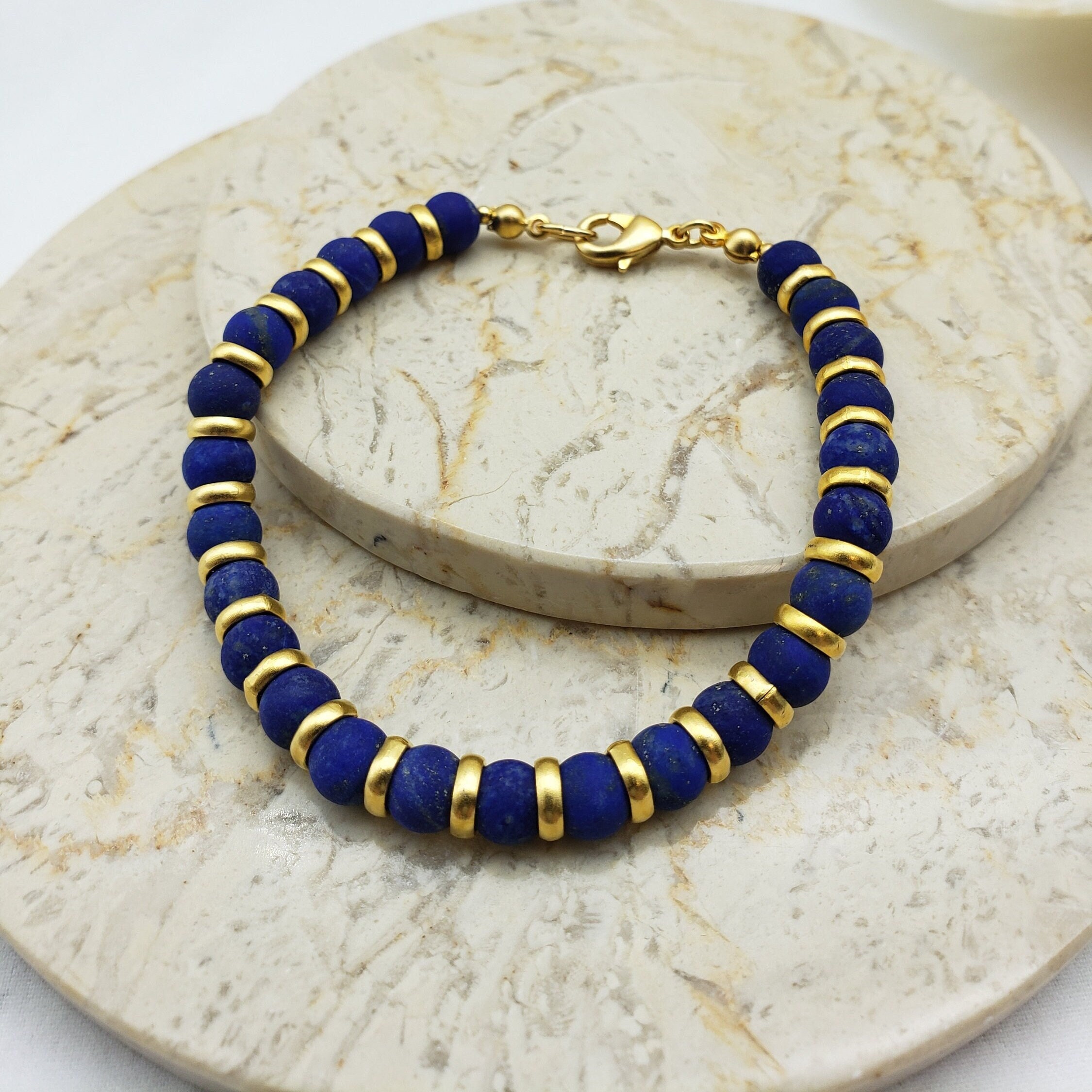 Sumerian Beaded Bracelet Lapis Lazuli Etsy