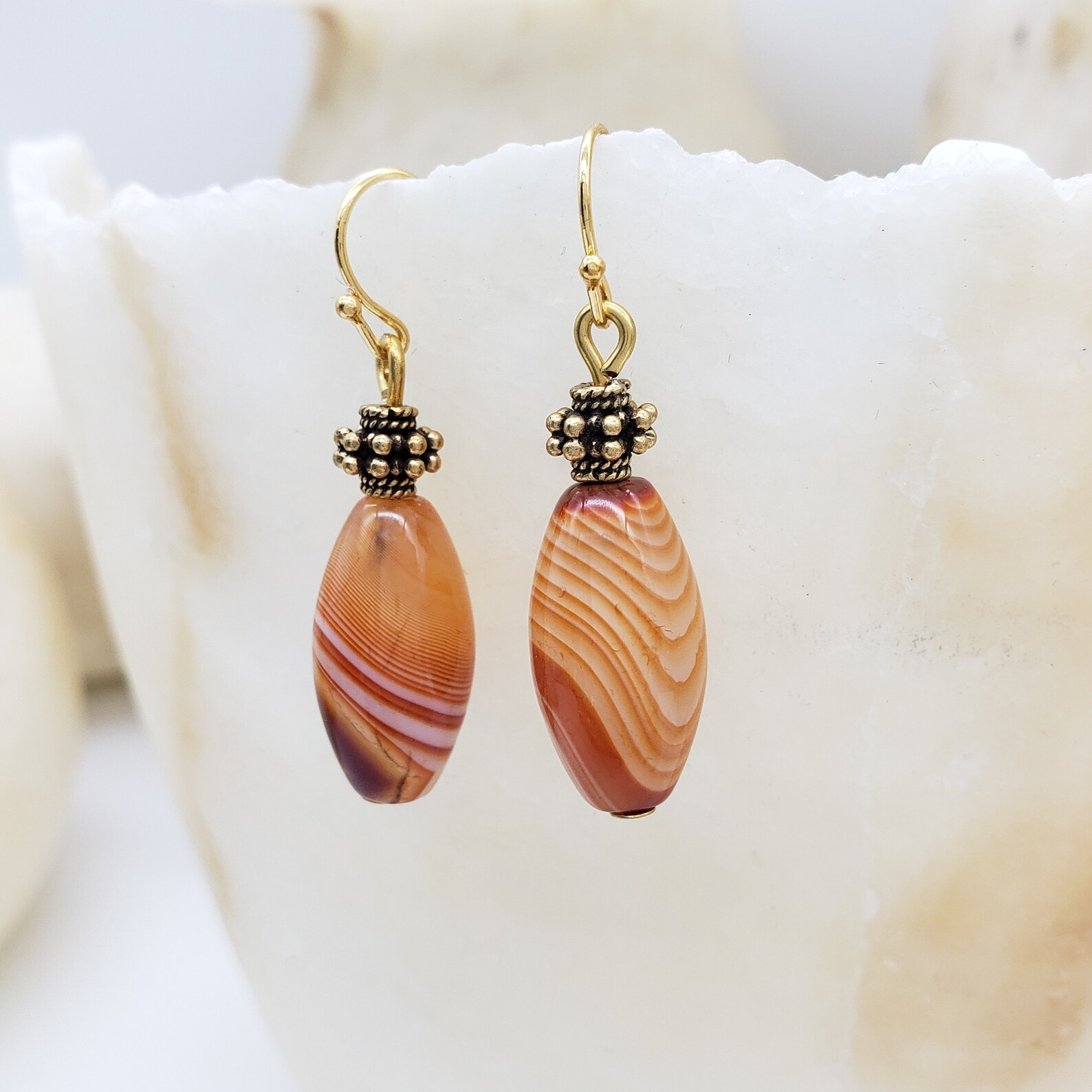 Banded Agate Earrings Made in the USA Etsy