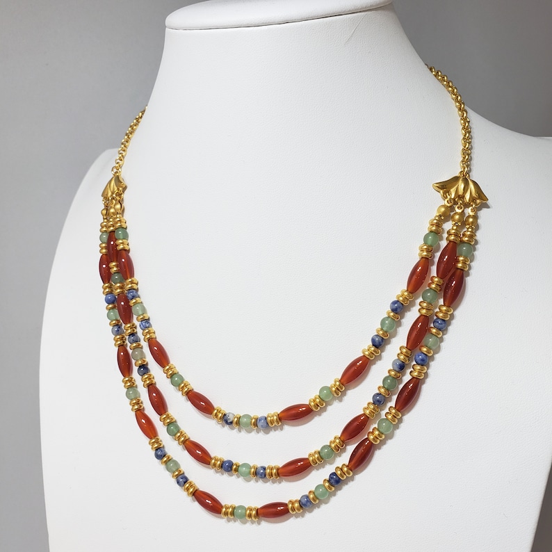 Cleopatra Carnelian Egyptian Jewelry Set Carnelian Sodalite - Etsy