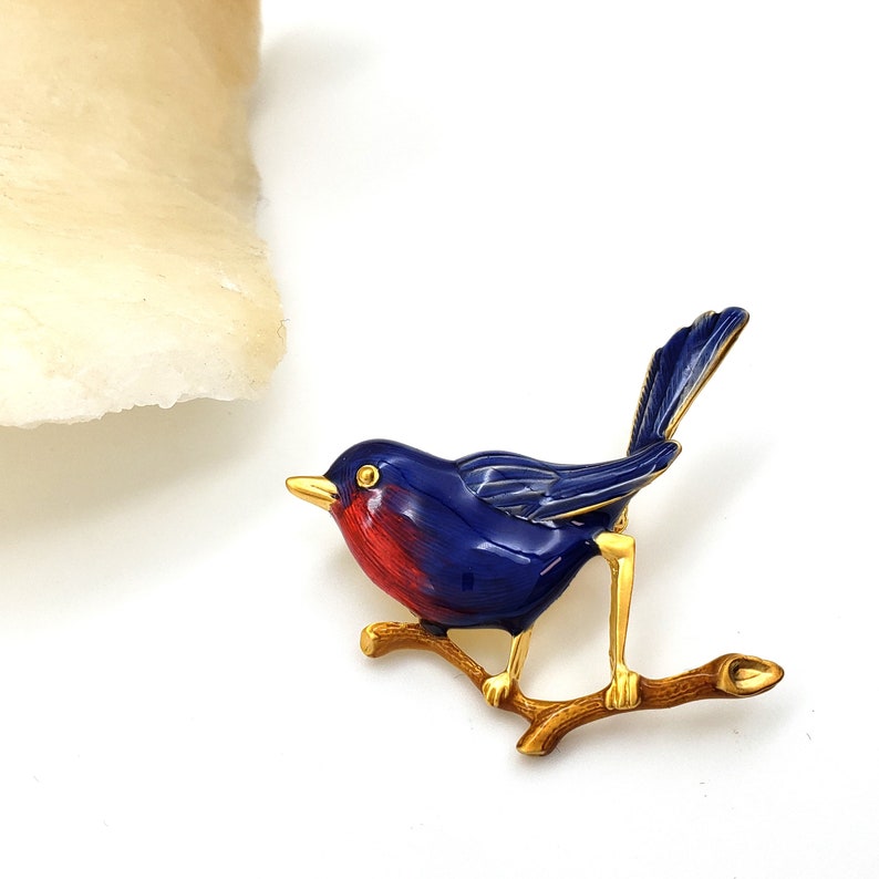 Bluebird Brooch - Bird Lapel Pin