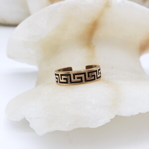 Classical Meander Adjustable Ring - Silver or Gold Plated