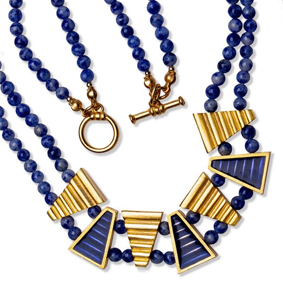 Mesopotamian Triangle Double Strand Necklace - Etsy